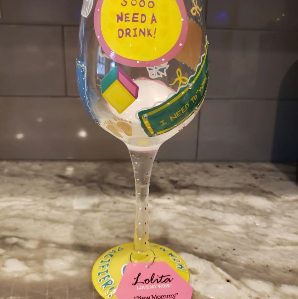 Lolita "New Mommy" Wine Glass